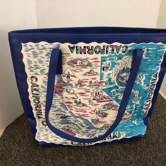 Talbots California Map Tote Bag - Picture 1 of 2